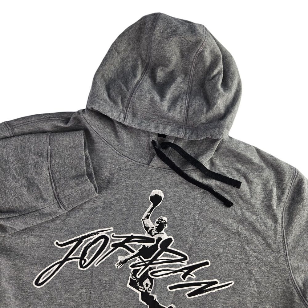 Jordan Dri Fit Jump Man DJ0634 091 Mens XL Gray Graphic Fleece Pullover Hoodie